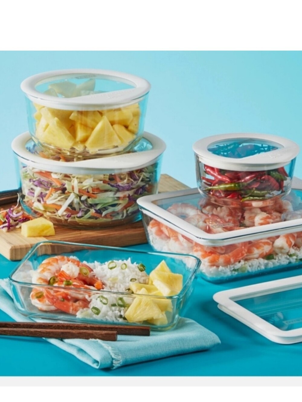 Pyrex 10-piece Ultimate Glass Food Storage Set New